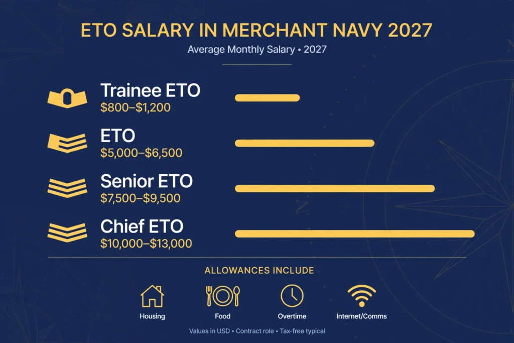ETO Salary in Merchant Navy 2027 Rank Allowances and Career Growth